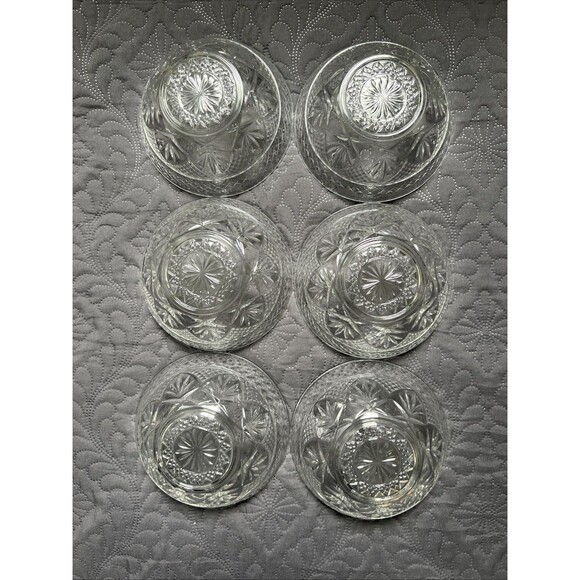 6pc Cristal D'Arques Durand Vintage Clear Glass Salad Fruit Snack Bowls 5 1/2" - Picture 2 of 7